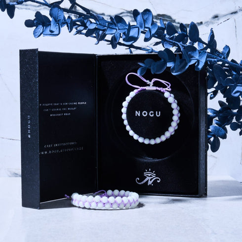 Lila Porzellan | Lumos Keramik | Vitality Makramee Armband